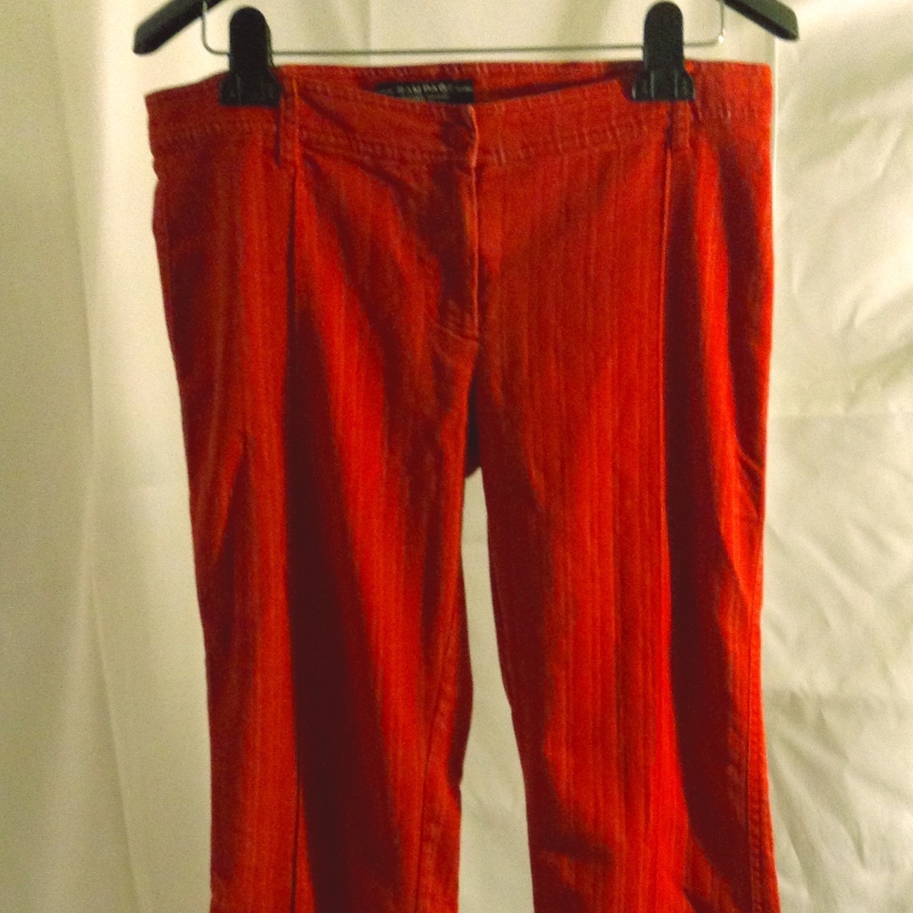 RAMPAGE Red Pants Rides at Hip low cut -striking!